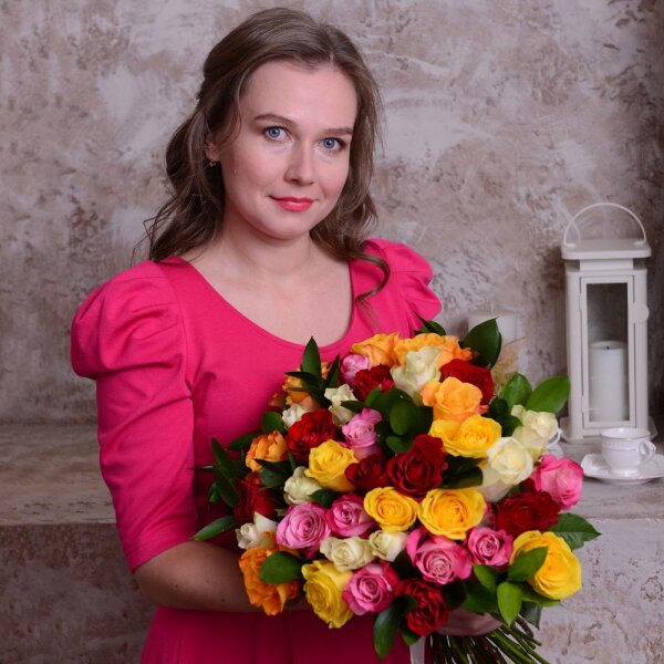 Роза Кения 40 см - 51, Рускус, Лента